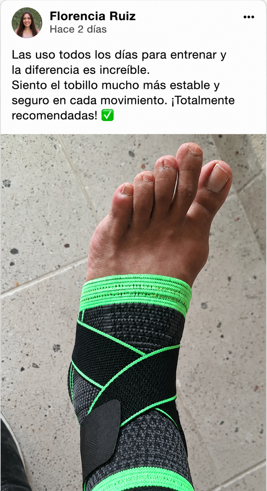 Reseña Lucas - tobillera Veyra en uso